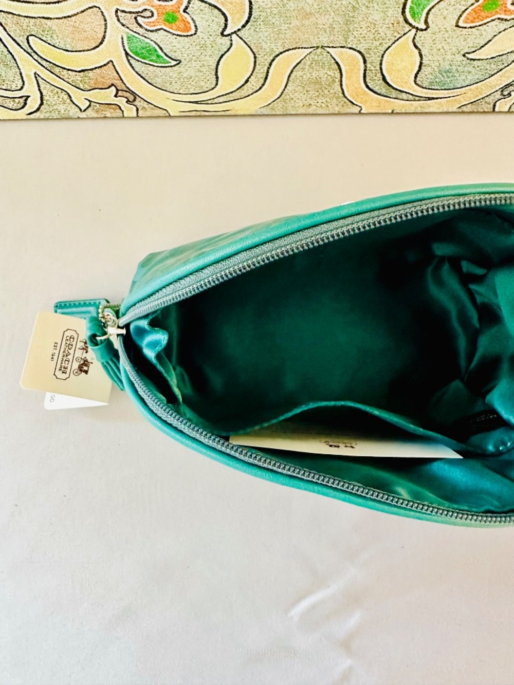 Coach Julia Op Art Nylon Cosmetic Case Style 45093 SV/GN - Picture 5 of 5